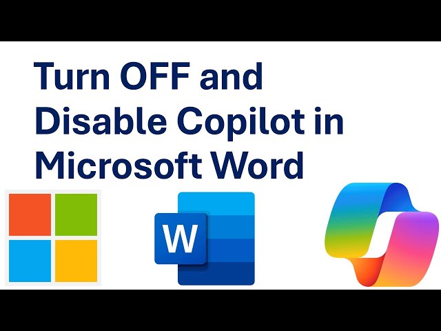 How to TURN OFF and Disable Copilot in Microsoft Word