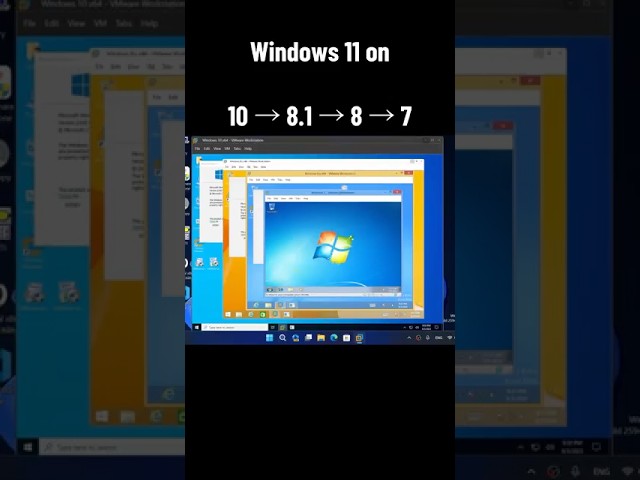 Winception? 5 versions of Windows running at once! #shorts