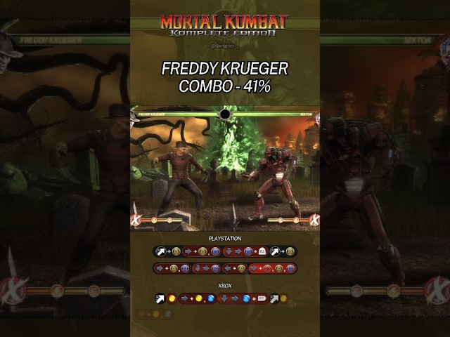 Freddy Krueger Combo Tutorial MK9 - 41% 🔥
