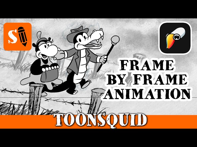 ToonSquid Frame-by-Frame Animation Tutorial | 1920s Rubber Hose Style on iPad