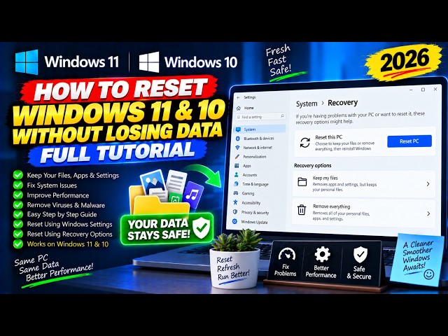 How to Reset Windows 11 & 10 Without Losing Data Full Tutorial