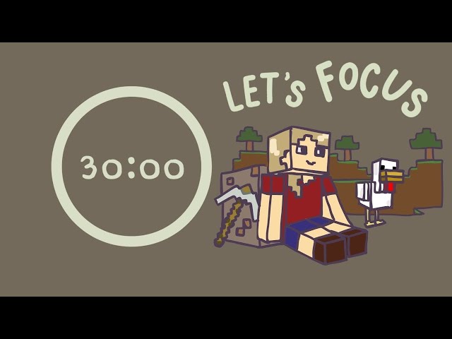 Minecraft Pomodoro Timer 4x30 (2hrs) | ADHD | Let's get focused!♡ #pomodoro #studywithme