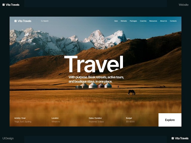 VITA wellness travel website design | web design agency #UXDesign