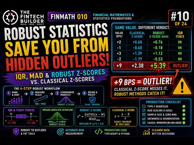 Robust Statistics in Fintech: IQR, MAD & Robust Z-Scores vs. Classical Z-Scores | Outlier Detection