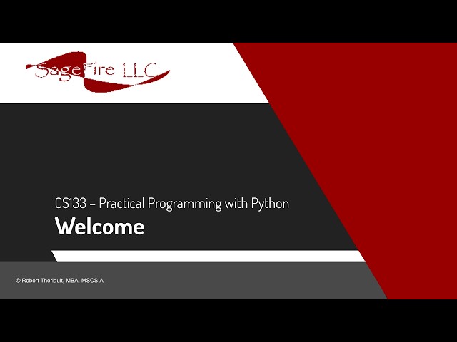 CS133 Practical Programming with Python Update