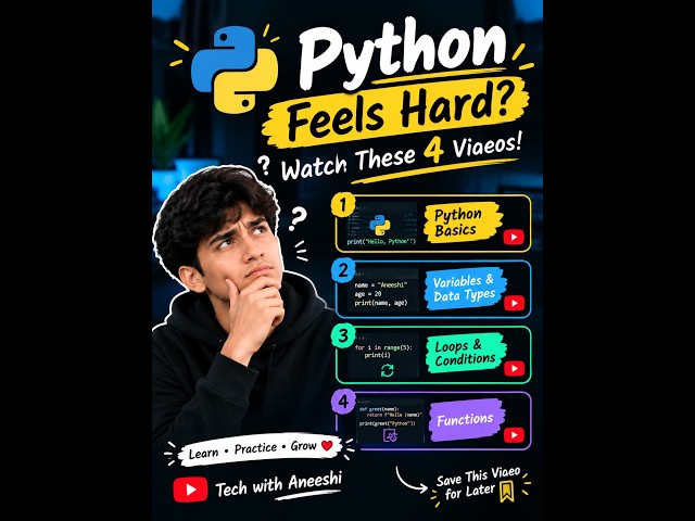 Python Feels Hard? 🐍 Watch These 4 Videos!vdo skill