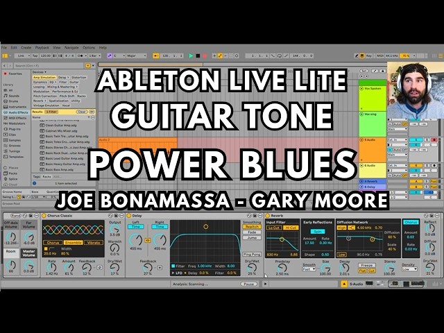 Ableton Live Lite Tutorial - How to get a great POWER BLUES Guitar Tone FOR FREE