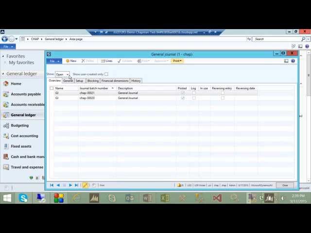 General Journal Entries in Microsoft Dynamics AX 2012