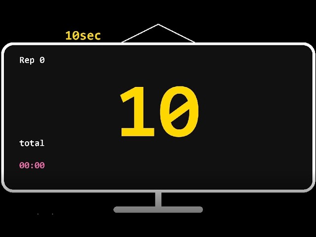 [Timer]10 Sec (0.16 Min) 1 Hour Loop Timer - Sprint Interval, Gaming & Quick Reflex
