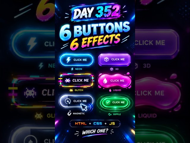 Different Buttons animation|HTML CSS|#shorts #coding #programming #tutorial