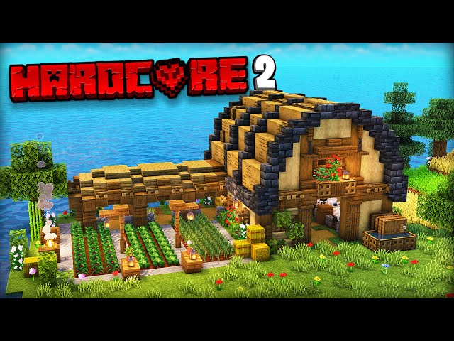 I Built the COZIEST BARN on my Island Hardcore Minecraft World (#2)