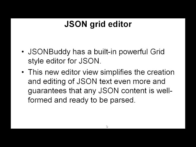 json online editor - try the JSON editing functionalities in json buddy