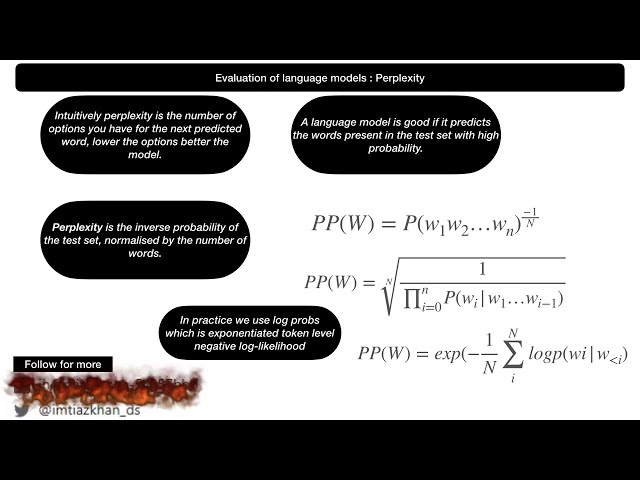 Evaluation of language models using perplexity