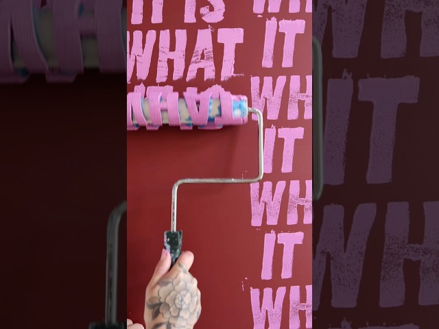 Just a girl with a foam roller and too much time #diy #painting #tutorial #lettering