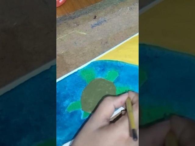 Sea Turtle Bookmark Part 2 🐢 | Watch the Artwork Come Alive! #shorts #painting #drawing