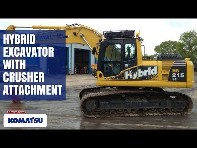 Komatsu Hybrid Excavator with Crusher Attachment