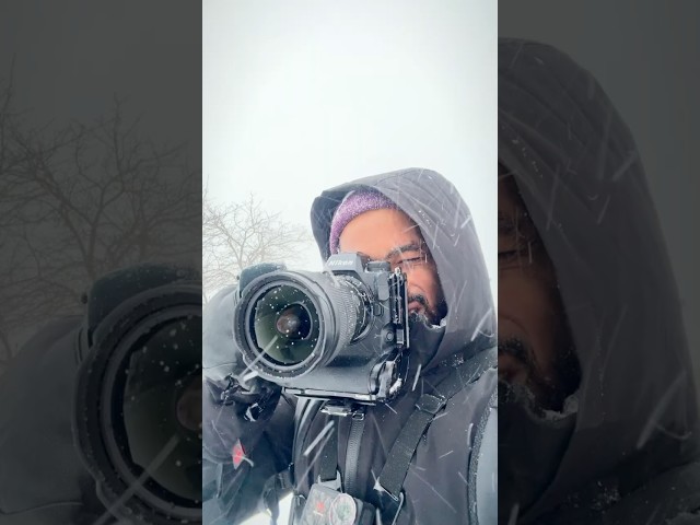 Photographing a Snowstorm in -15°C! ❄️📸 #snowstorm #snowfall #photography #behindthescene