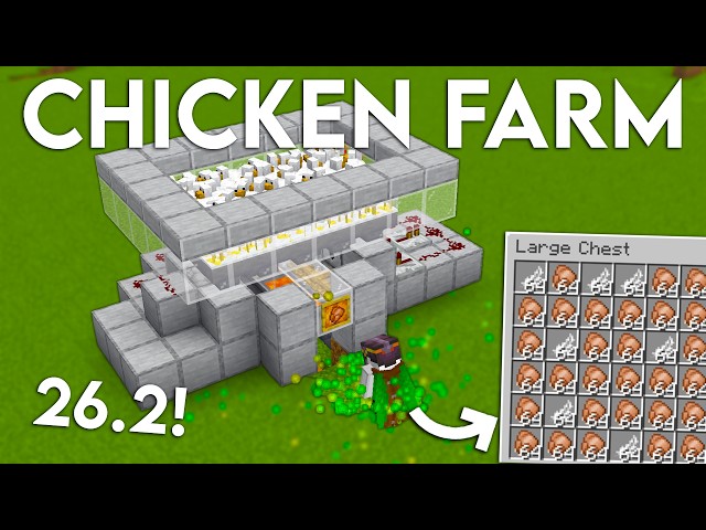 NEW Minecraft Java 26.2 Chicken Farm Tutorial | 200+ Per Hour
