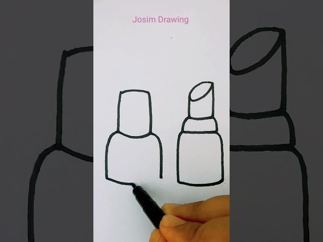 DRAW A KAWAII LIPSTICK💄& NAIL 💅 POLISH #lipstick #nailpolish #howtodraw #drawing #draw #draws