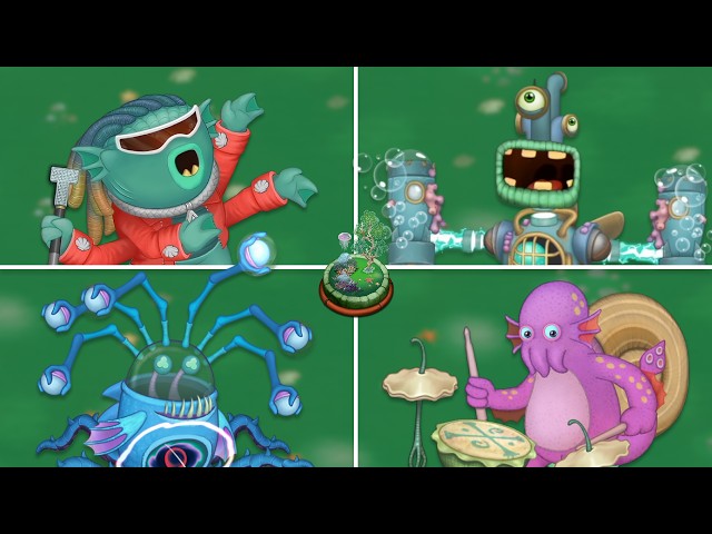 Water Island - All Monster Sounds & Animations (My Singing Monsters)