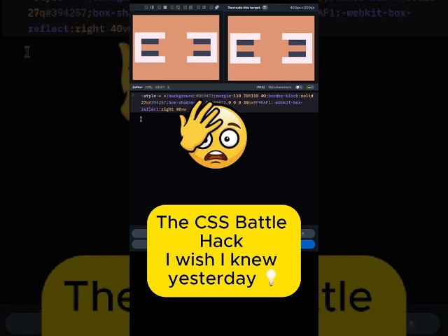 The CSS Battle Hack I wish I knew yesterday 💡 #cssbattle #coding #css #shorts