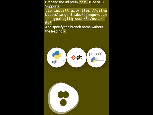 pip install from git repo branch #shorts