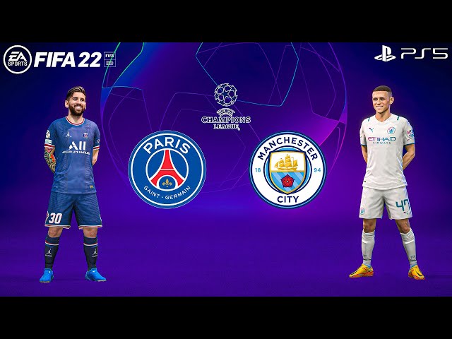FIFA 22 PS5 | PSG vs Manchester City Ft. Mbappe, Haaland, | UEFA Champions League | 4K Gameplay