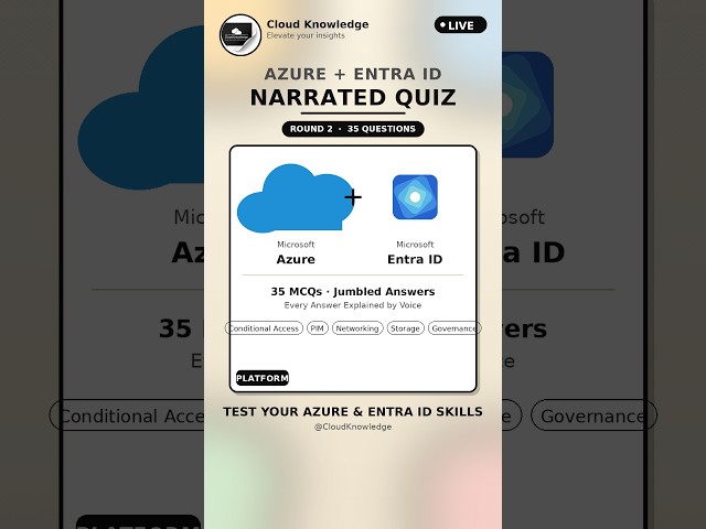 Azure + Entra ID Quiz Round 2 - 35 Questions Explained! 🔊