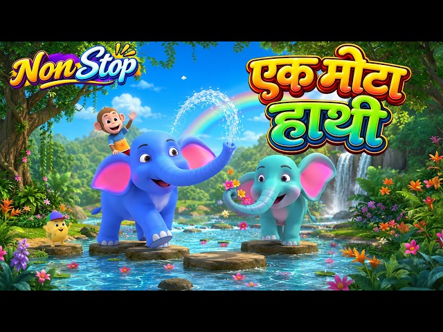 एक मोटा हाथी | Best Hindi Rhymes | Ek Mota Hathi | Non-Stop Kids Collection