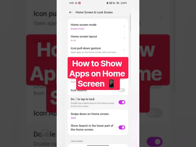 How to Show Apps on Home Screen 📱 | Enable App Icons on Home Screen #homescreen