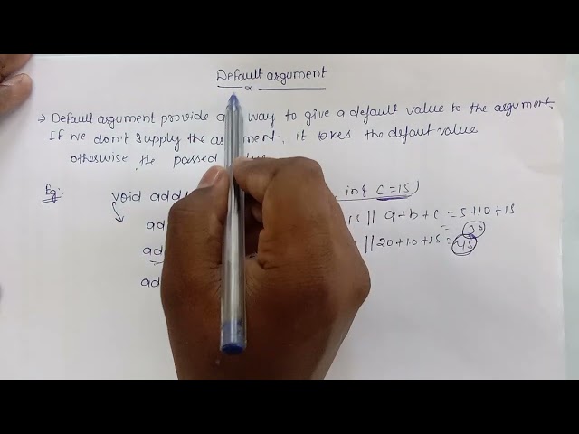 Default argument in c++//definition//example//program