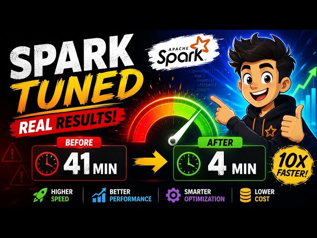 Spark Performance Tuning: 41 Min Job to 4 Min | Real Optimization #dataengineering #sql #python