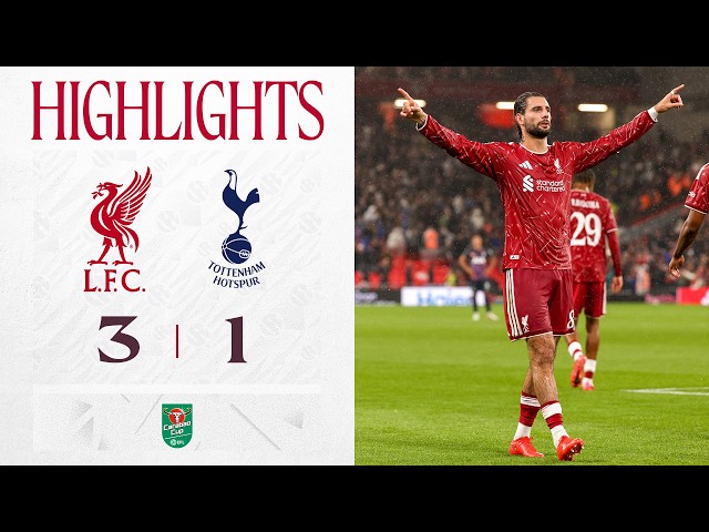 Highlights: Liverpool 3-1 Tottenham | Szoboszlai Worldie! | Carabao Cup