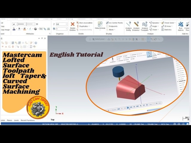 Mastercam Lofted Surface Toolpath / Taper&Curved Surface Machining| CAD CAM Expert