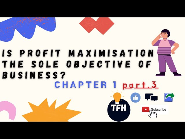 IS PROFIT MAXIMISATION THE SOLE OBJECTIVE OF BUSINESS? BUSINESS ORGANISATION CHAP 1 PART 3