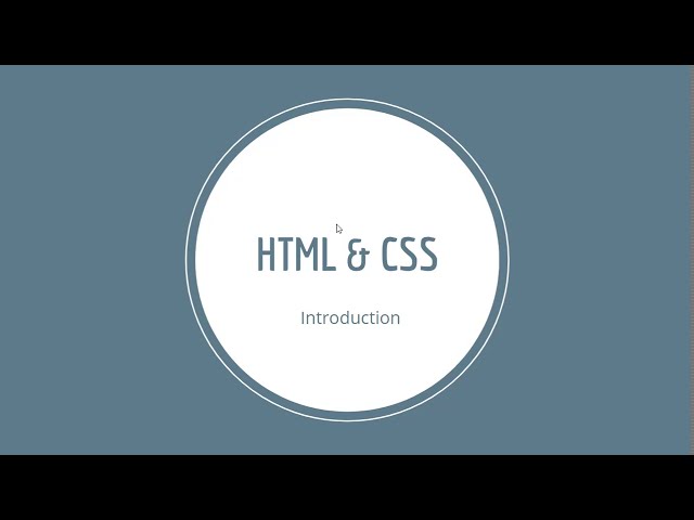 Introduction to HTML & CSS Tutorial With Projects