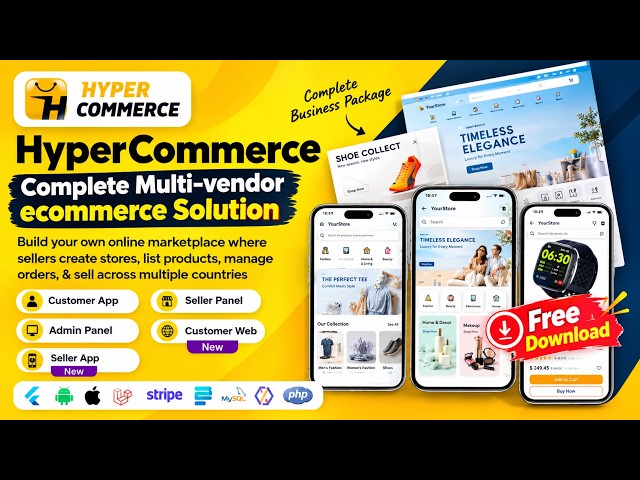 HyperCommerce - Multivendor eCommerce Marketplace App - Admin Panel & Website | Free Download