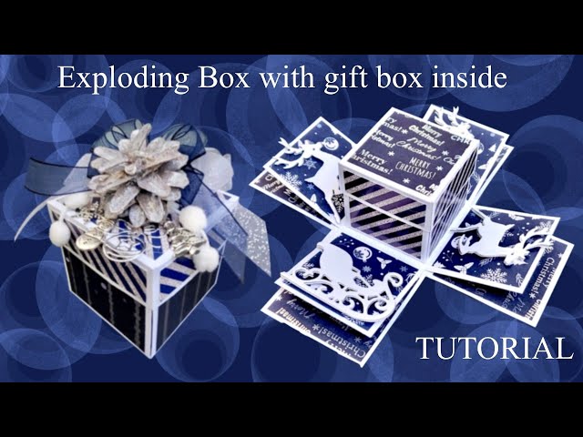 How to Tutorial Exploding box & Gift box inside Explosion Christmas Birthday Wedding #craft  CARD