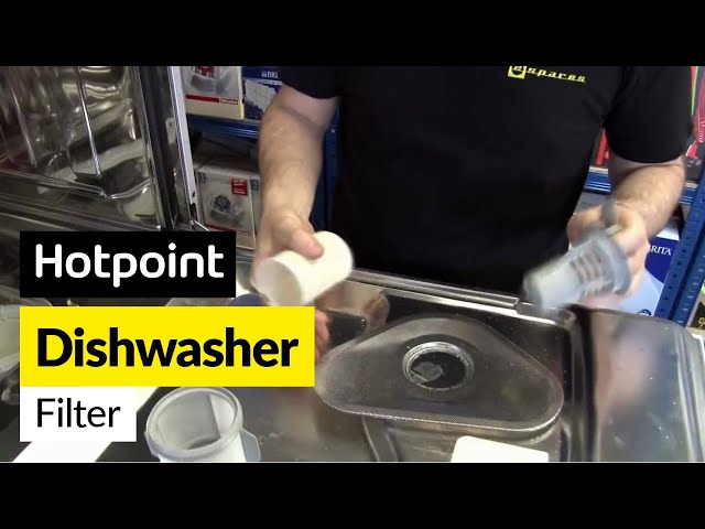 How to replace a dishwasher filter on a Hotpoint dishwasher