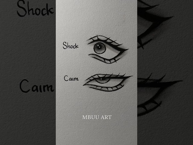 How to draw Eyes✏️ (Shock&Calm) #drawing #tutorial #howtodraw #sketch #art #shorts