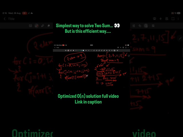 Two Sum Brute Force Approach in C++ | Is It Efficient? 👀 #Shorts