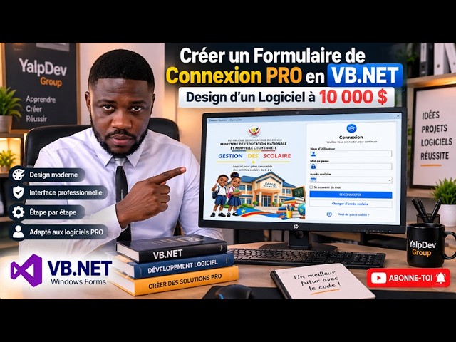 🔥 Créer un Formulaire de Connexion PRO en VB.NET | Design d’un Logiciel à 10 000 $