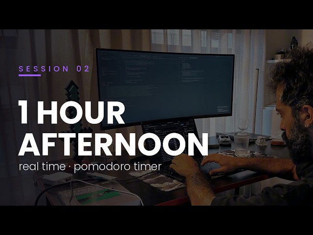 1 Hour Afternoon Work With Me | Real Time, No Talking, Pomodoro Timer