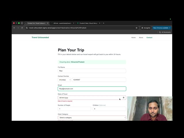 Travel Unbounded — Full Stack Demo (Next.js + TypeScript + MongoDB)
