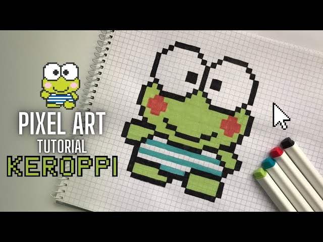 Keroppi Pixel Art Step-by-Step Tutorial! 🐸 | Cute Sanrio Drawing Guide ✨