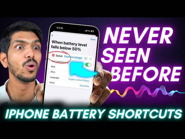 iPhone Battery Shortcuts You Can't Miss!! Voice Commands on Charging & Battery Level Inputs 😱⚡