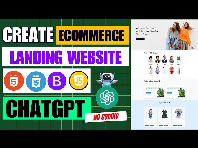 Create Ecommerce Website with ChatGPT HTML, CSS, JavaScript & Bootstrap 🚀