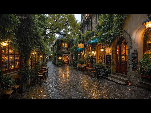 Deep & Warm Jazz in a Rainy Café Alley 🌧️ Jazz Playlist for Relax & Quiet Moments | Calm Rain Sounds