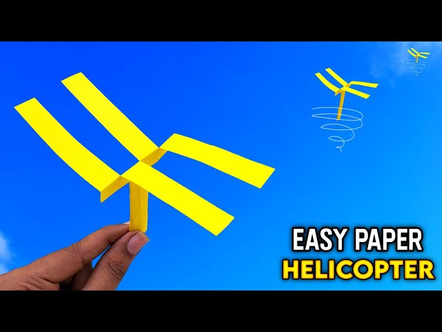 Amazing paper flying helicopter , how to make flying paper helicopter , Easy paper flying toy