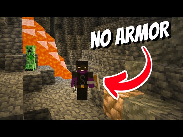 Can You Survive Minecraft Caves With NO Armor?